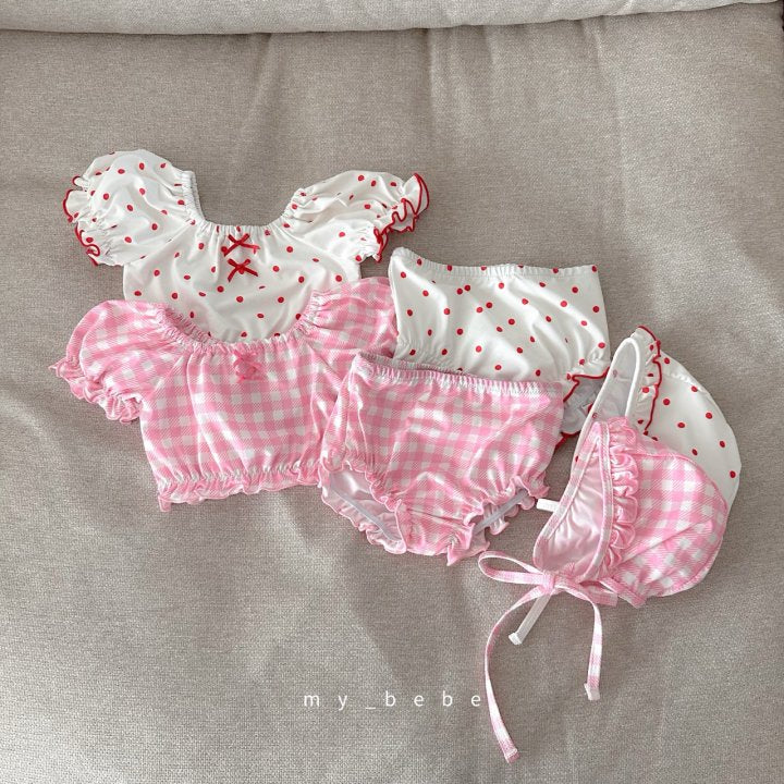 [PRE-ORDER] Frill Bikini Top Bottom Hat Set