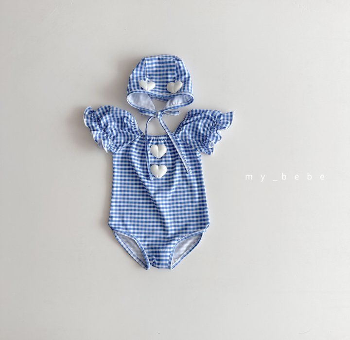[PRE-ORDER] Heart Swim Suit + Hat Set