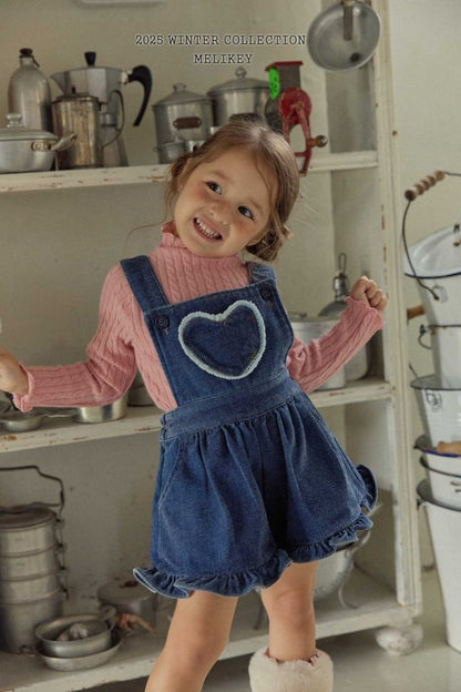 [PRE-ORDER] Velvet Denim Frill Overalls