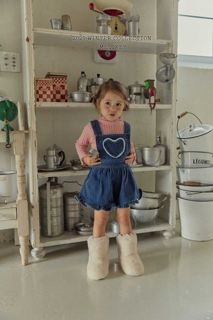 [PRE-ORDER] Velvet Denim Frill Overalls