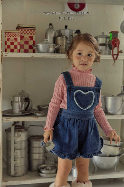 [PRE-ORDER] Velvet Denim Frill Overalls