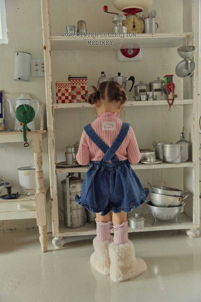 [PRE-ORDER] Velvet Denim Frill Overalls