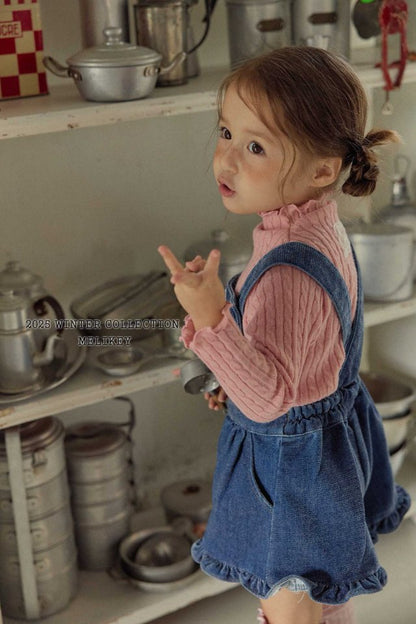 [PRE-ORDER] Velvet Denim Frill Overalls