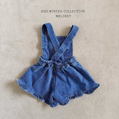 [PRE-ORDER] Velvet Denim Frill Overalls
