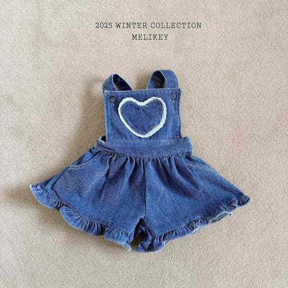 [PRE-ORDER] Velvet Denim Frill Overalls