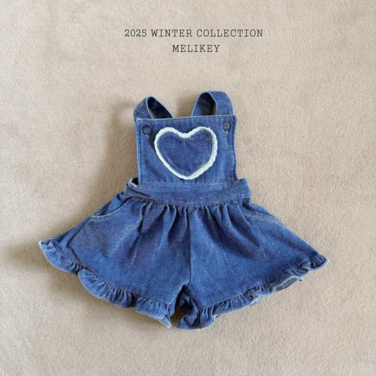 [PRE-ORDER] Velvet Denim Frill Overalls