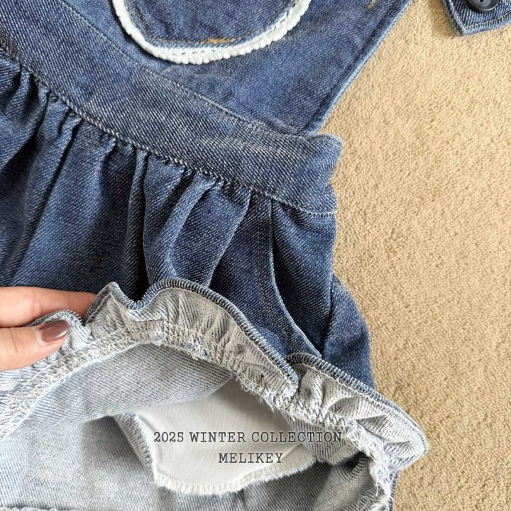 [PRE-ORDER] Velvet Denim Frill Overalls