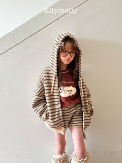 [PRE-ORDER] Wool Knit Stripe Hoodie Jacket