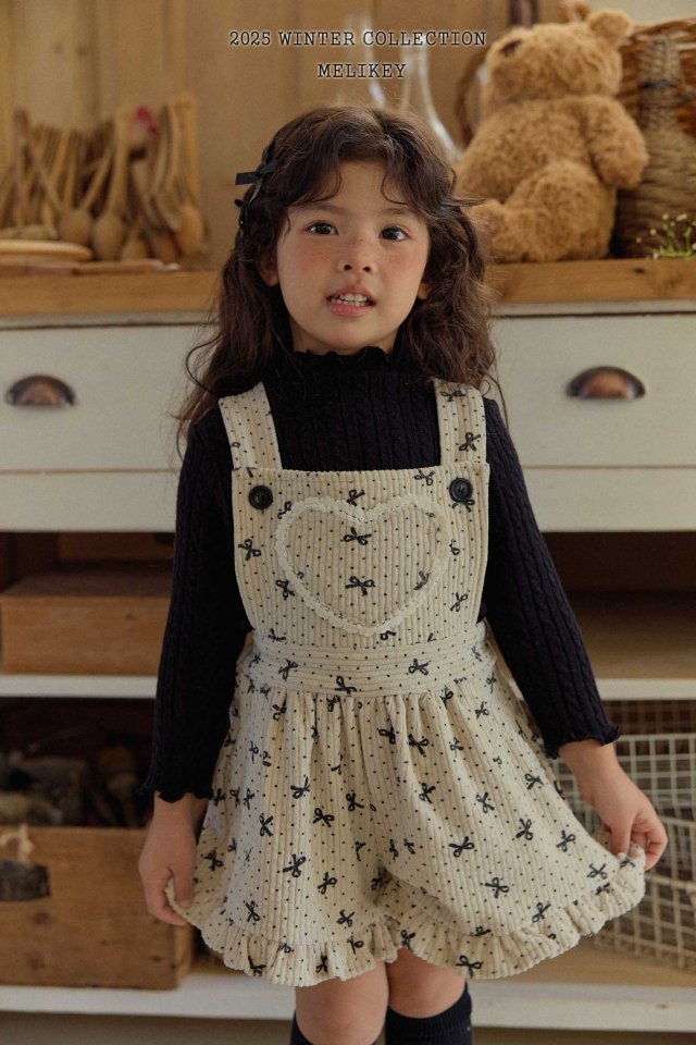 [PRE-ORDER] Ribbon Dot Frill Overalls