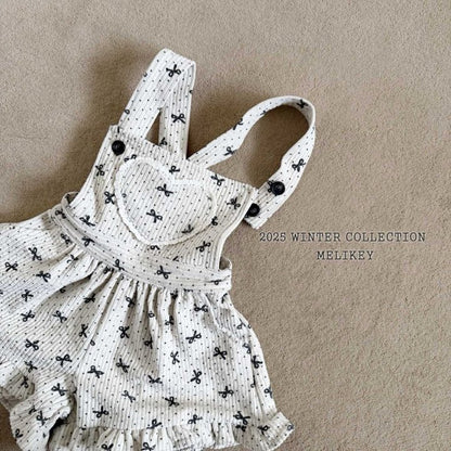 [PRE-ORDER] Ribbon Dot Frill Overalls