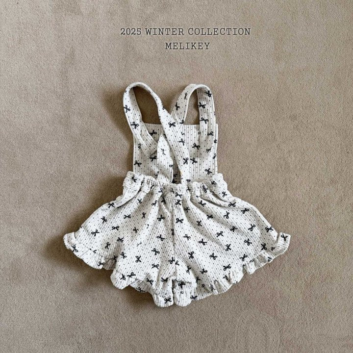 [PRE-ORDER] Ribbon Dot Frill Overalls