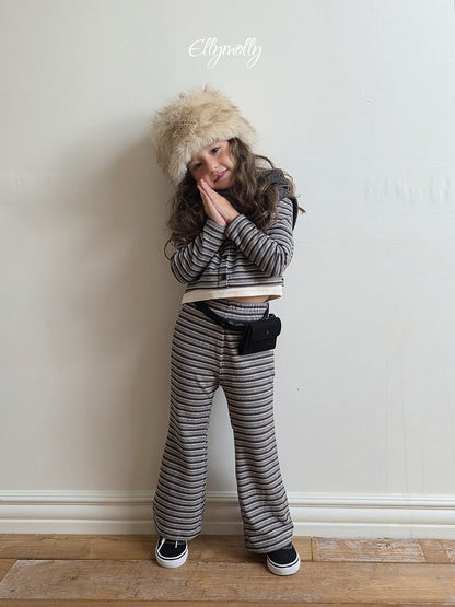 [PRE-ORDER] Latte Stripe Boot-Cut Pants
