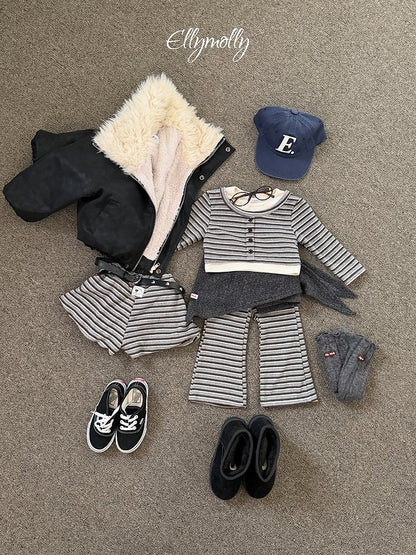 [PRE-ORDER] Latte Stripe Boot-Cut Pants