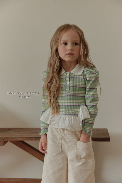 [PRE-ORDER] Diagonal Frill Collar T-Shirts