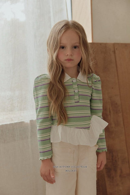 [PRE-ORDER] Diagonal Frill Collar T-Shirts