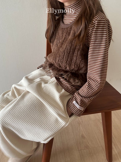 [PRE-ORDER] Mu Stripe Half Turtleneck T-Shirts