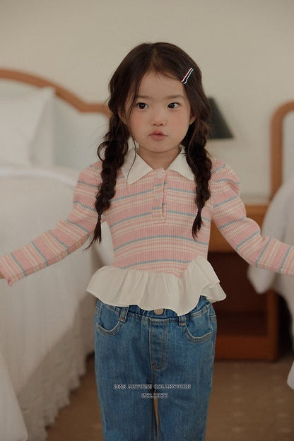 [PRE-ORDER] Diagonal Frill Collar T-Shirts
