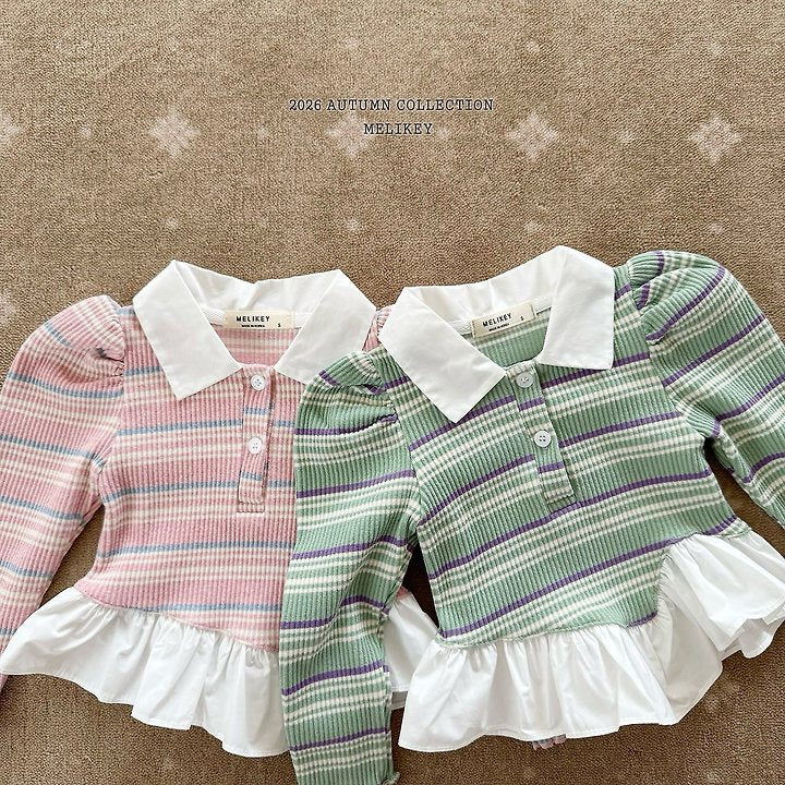 [PRE-ORDER] Diagonal Frill Collar T-Shirts