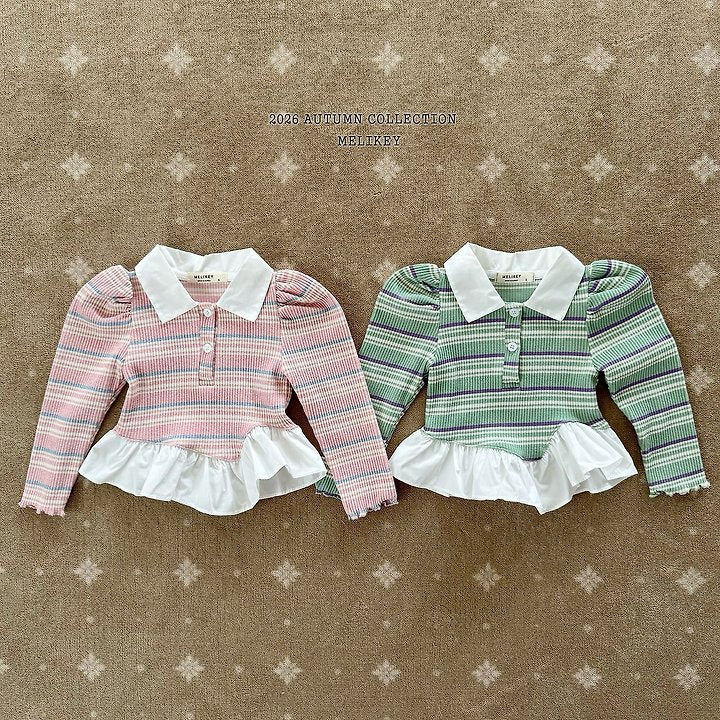 [PRE-ORDER] Diagonal Frill Collar T-Shirts