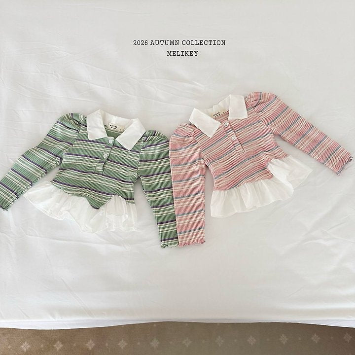 [PRE-ORDER] Diagonal Frill Collar T-Shirts