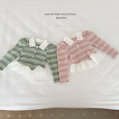 [PRE-ORDER] Diagonal Frill Collar T-Shirts