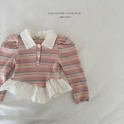 [PRE-ORDER] Diagonal Frill Collar T-Shirts
