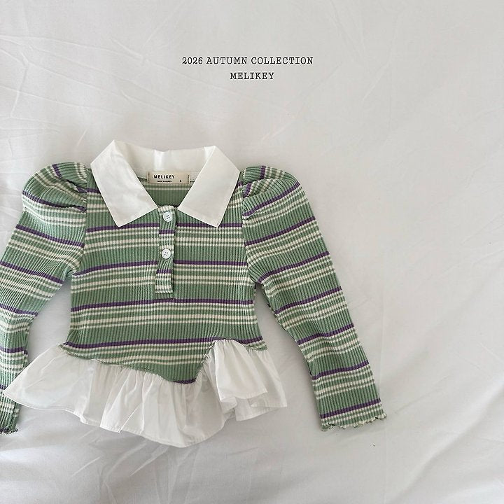 [PRE-ORDER] Diagonal Frill Collar T-Shirts