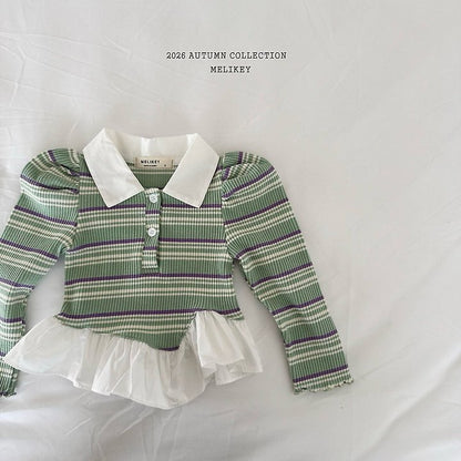 [PRE-ORDER] Diagonal Frill Collar T-Shirts