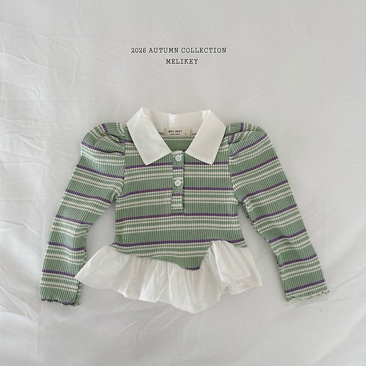 [PRE-ORDER] Diagonal Frill Collar T-Shirts