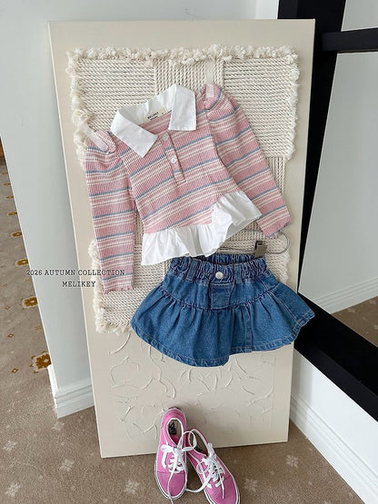 [PRE-ORDER] Diagonal Frill Collar T-Shirts