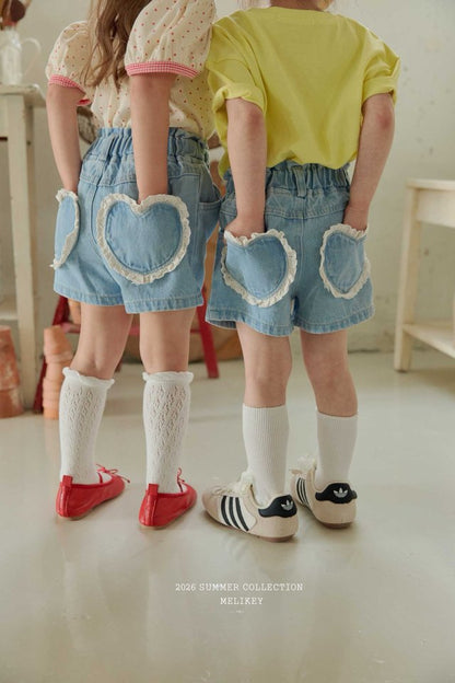 [PRE-ORDER] Heart Denim Shorts
