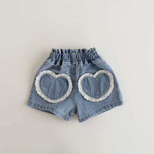 [PRE-ORDER] Heart Denim Shorts