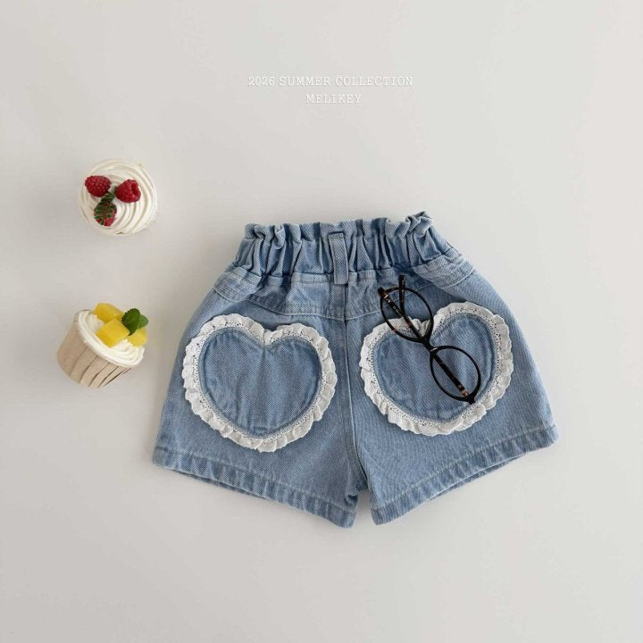 [PRE-ORDER] Heart Denim Shorts
