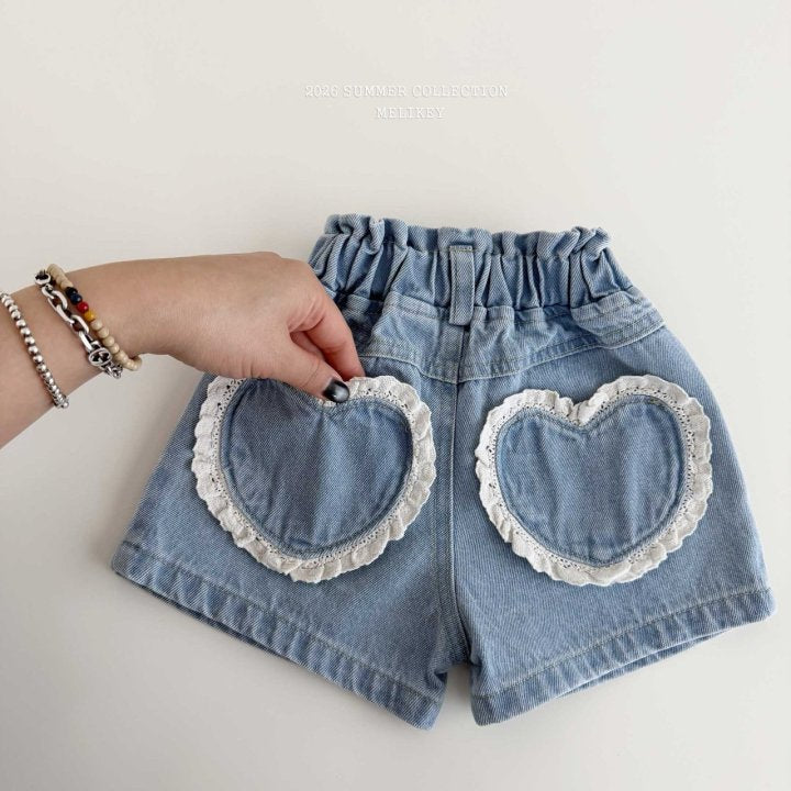 [PRE-ORDER] Heart Denim Shorts