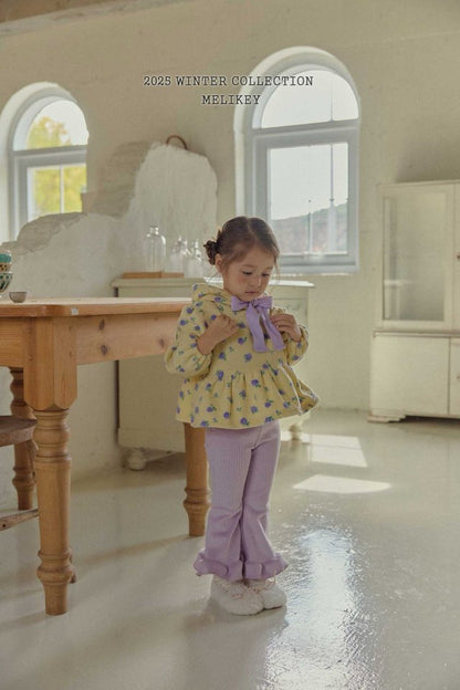 [PRE-ORDER] Mink Ribbed Frill Boot-Cut Pants