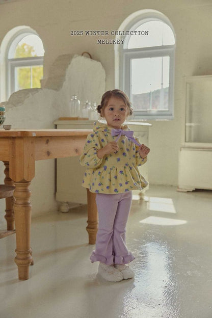 [PRE-ORDER] Mink Ribbed Frill Boot-Cut Pants