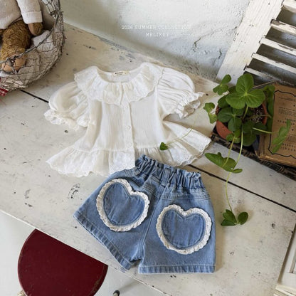 [PRE-ORDER] Heart Denim Shorts