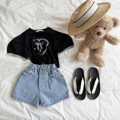 [PRE-ORDER] Heart Denim Shorts