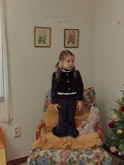 [PRE-ORDER] Mink Ribbed Frill Boot-Cut Pants