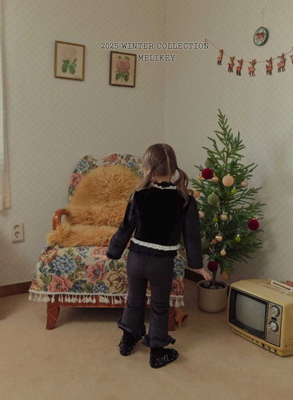 [PRE-ORDER] Mink Ribbed Frill Boot-Cut Pants