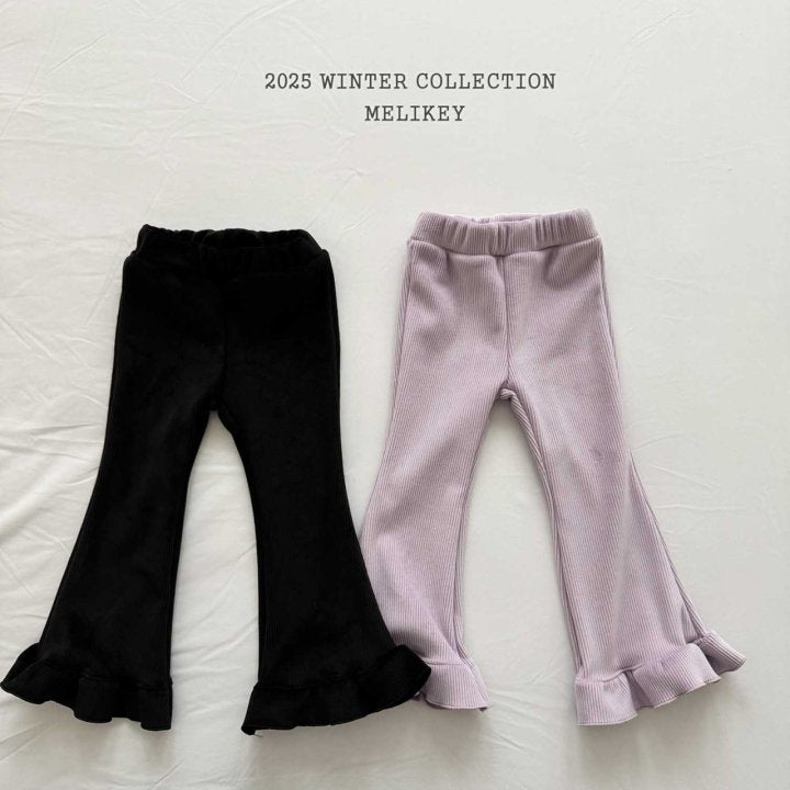 [PRE-ORDER] Mink Ribbed Frill Boot-Cut Pants