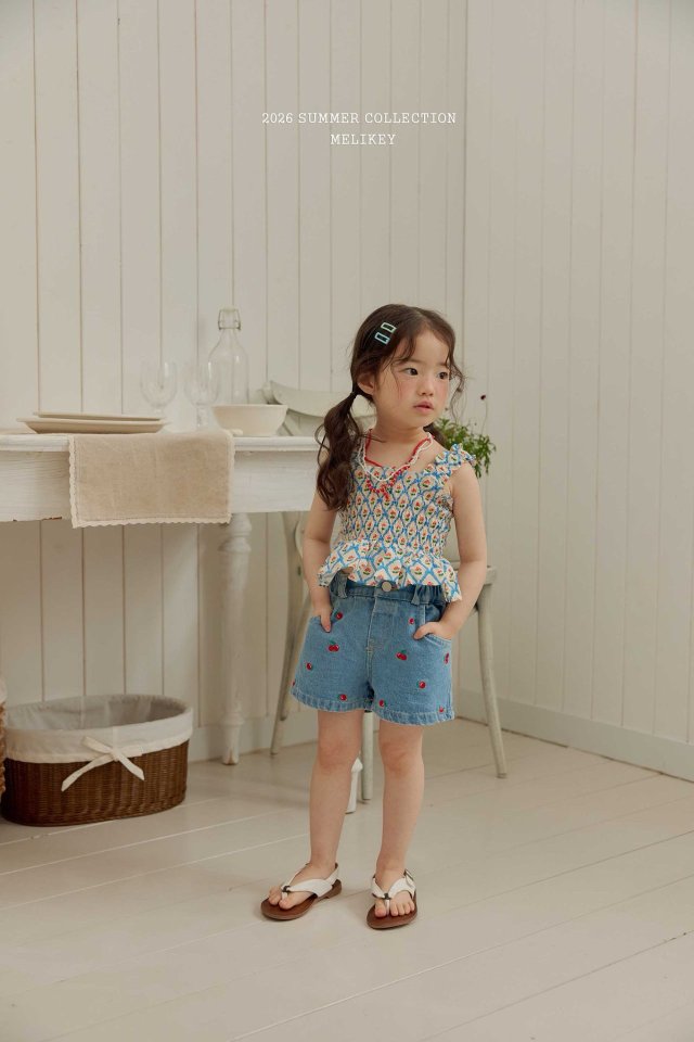 [PRE-ORDER] Cherry Ribbon Smocking Top