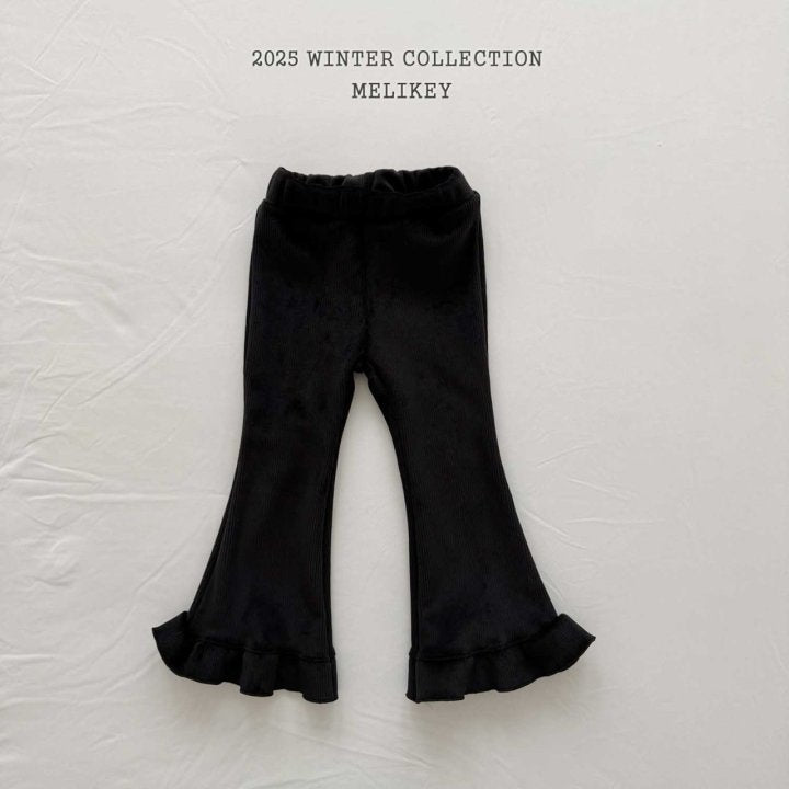 [PRE-ORDER] Mink Ribbed Frill Boot-Cut Pants