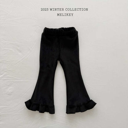 [PRE-ORDER] Mink Ribbed Frill Boot-Cut Pants