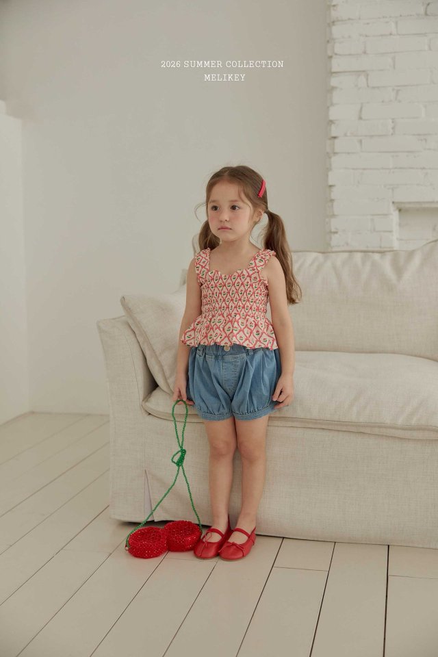 [PRE-ORDER] Cherry Ribbon Smocking Top