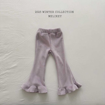 [PRE-ORDER] Mink Ribbed Frill Boot-Cut Pants