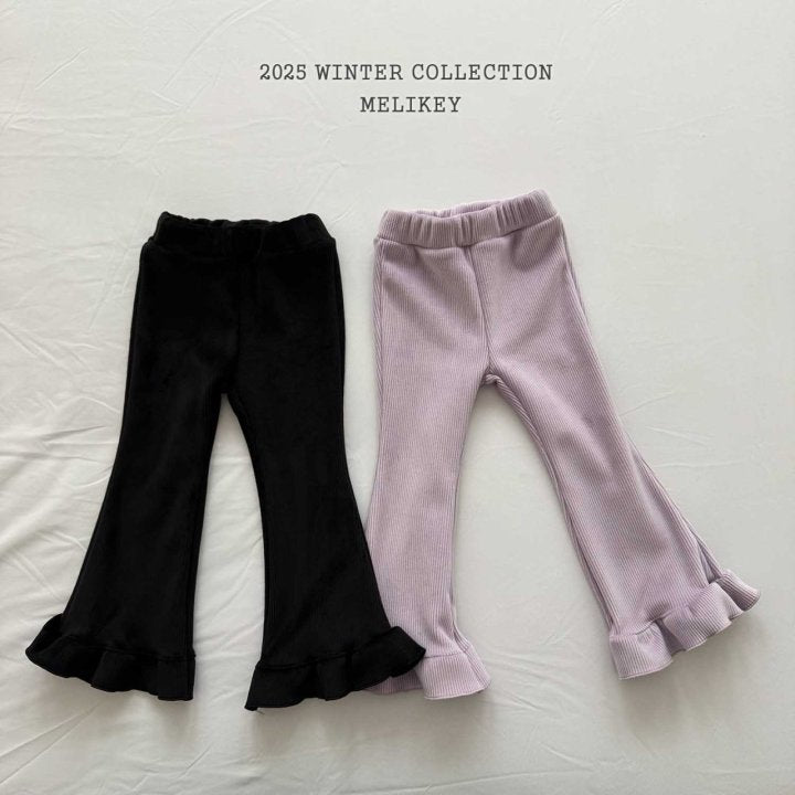 [PRE-ORDER] Mink Ribbed Frill Boot-Cut Pants