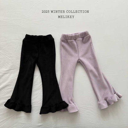 [PRE-ORDER] Mink Ribbed Frill Boot-Cut Pants