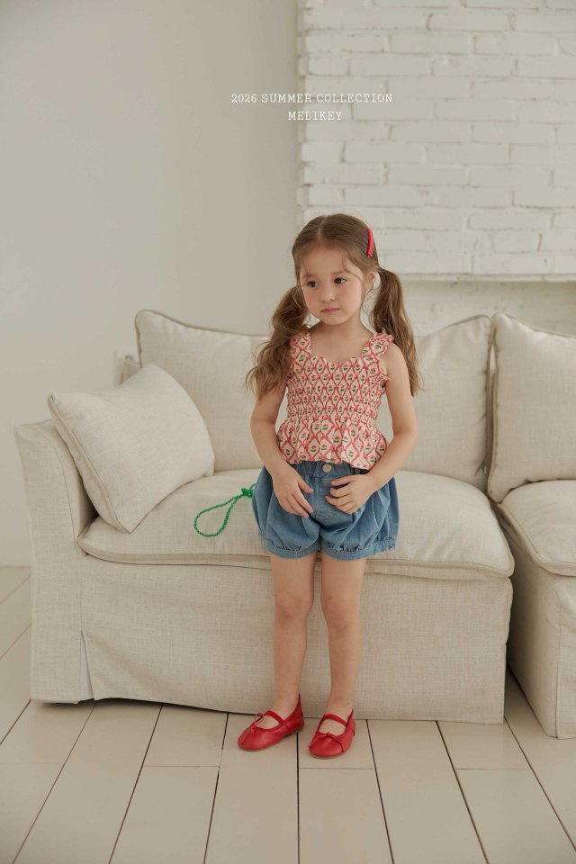 [PRE-ORDER] Cherry Ribbon Smocking Top