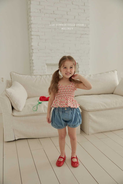 [PRE-ORDER] Cherry Ribbon Smocking Top